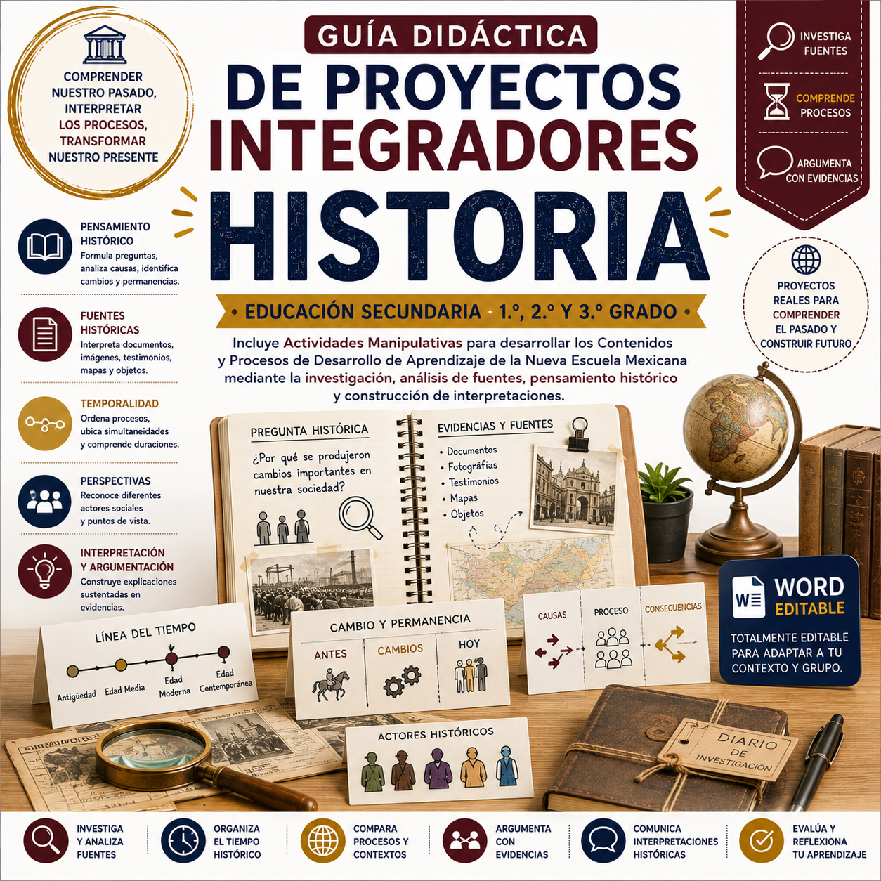 Proyectos Integradores de Historia para Secundaria | NEM 2026-2027 | Word Editable 1 Proyectos Integradores de Historia para Secundaria | NEM 2026-2027 | Word Editable