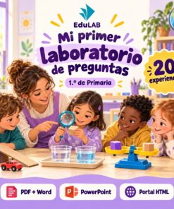 Mi Primer Laboratorio de Preguntas | 1.º de Primaria | 20 Experiencias con Fichas, Guías, Word, PowerPoint y Portal HTML