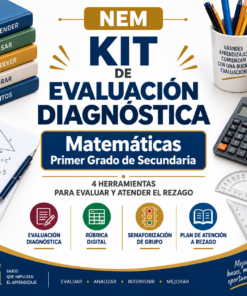 Kit de Evaluación Diagnóstica NEM Matemáticas 1° de Secundaria 2026-2027 | 4 Herramientas para Evaluar y Atender el Rezago | Word y Excel Editable