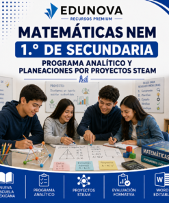 Matemáticas NEM 1.º de Secundaria | Programa Analítico y Planeaciones por Proyectos STEAM 2026-2027 | Word Editable