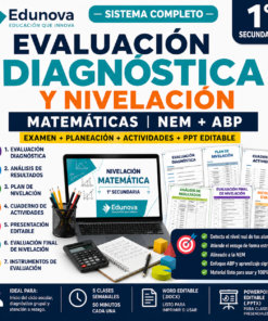 Evaluación Diagnóstica y Nivelación – Matemáticas 1° Secundaria | NEM 2026-2027 | Examen, Planeación, Actividades y PPT Editable