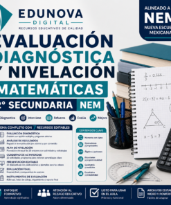 Evaluación Diagnóstica y Nivelación – Matemáticas 2° Secundaria | NEM 2026-2027 | Examen, Planeación, Actividades y Presentación Editable