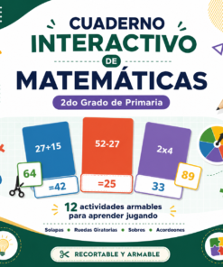 Cuaderno Interactivo de Matemáticas 2do Grado de Primaria NEM 2026-2027 | 12 Actividades Armables (Solapas, Ruedas Giratorias, Sobres y Acordeones) | PDF y Word Editable