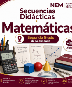 Secuencias Didácticas para Matemáticas Segundo Grado de Secundaria | Planeaciones NEM 2026-2027 | Word Editable