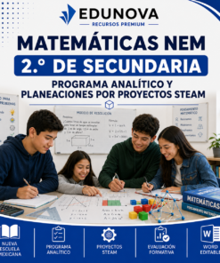 Matemáticas NEM 2.º de Secundaria | Programa Analítico y Planeaciones por Proyectos STEAM 2026-2027 | Word Editable