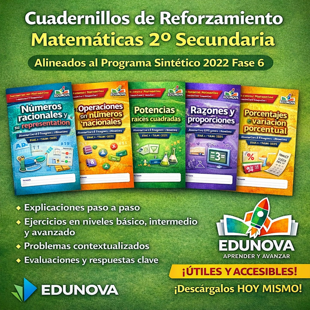 Cuadernillos de Reforzamiento – Matemáticas 2° de Secundaria 1 Cuadernillos de Reforzamiento – Matemáticas 2° de Secundaria