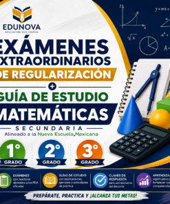 Exámenes Extraordinarios de Regularización + Guía de Estudio Matemáticas Secundaria 1°, 2° y 3° Grado NEM | Word Editable