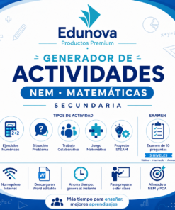 Generador de Actividades NEM Matemáticas 1°, 2° y 3° Secundaria 2026-2027 | Actividades y Exámenes | Word Editable