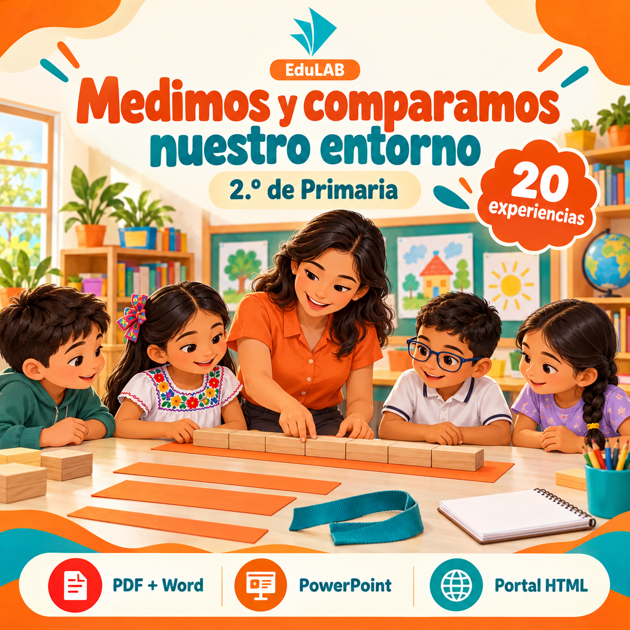 Medimos y Comparamos Nuestro Entorno | 2.º de Primaria | 20 Experiencias con Fichas, Guías, Word, PowerPoint y Portal HTML 1 Medimos y Comparamos Nuestro Entorno | 2.º de Primaria | 20 Experiencias con Fichas, Guías, Word, PowerPoint y Portal HTML