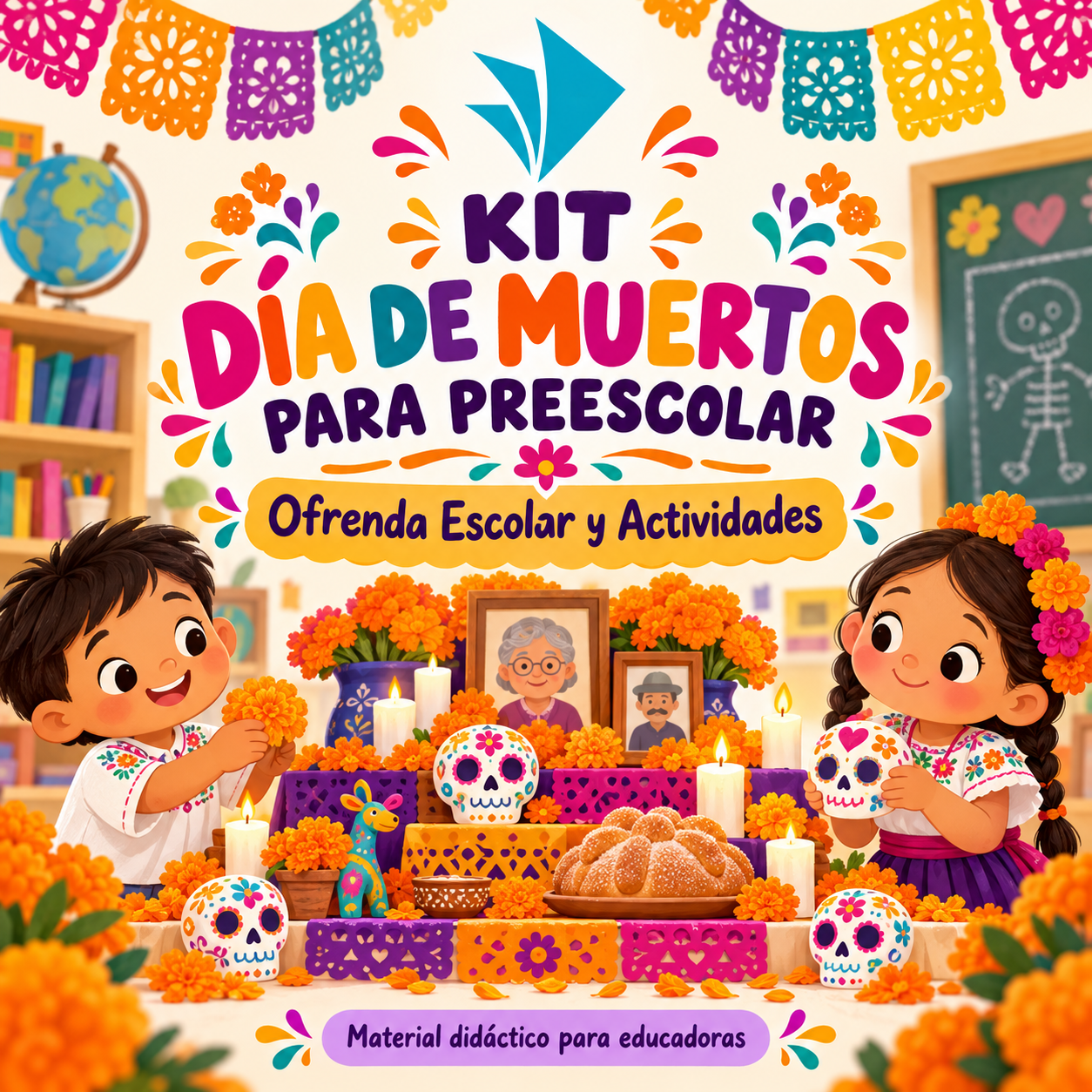 Kit Día de Muertos para Preescolar | Ofrenda Escolar y Actividades 1 Kit Día de Muertos para Preescolar | Ofrenda Escolar y Actividades