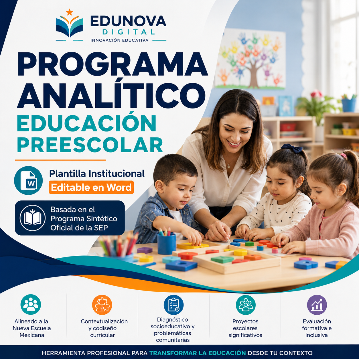 Programa Analítico Educación Preescolar NEM 2026-2027 Editable en Word | Basado en Programa Sintético Oficial SEP 1 Programa Analítico Educación Preescolar NEM 2026-2027 Editable en Word | Basado en Programa Sintético Oficial SEP