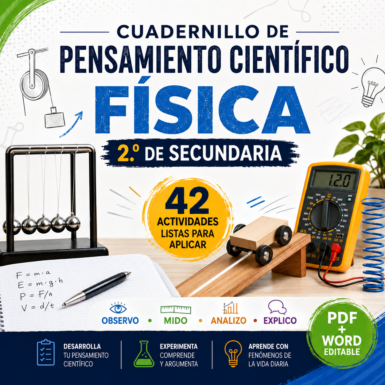 Cuadernillo de Pensamiento Científico Física 2.º de Secundaria | NEM 2026-2027 | PDF + Word Editable 1 Cuadernillo de Pensamiento Científico Física 2.º de Secundaria | NEM 2026-2027 | PDF + Word Editable