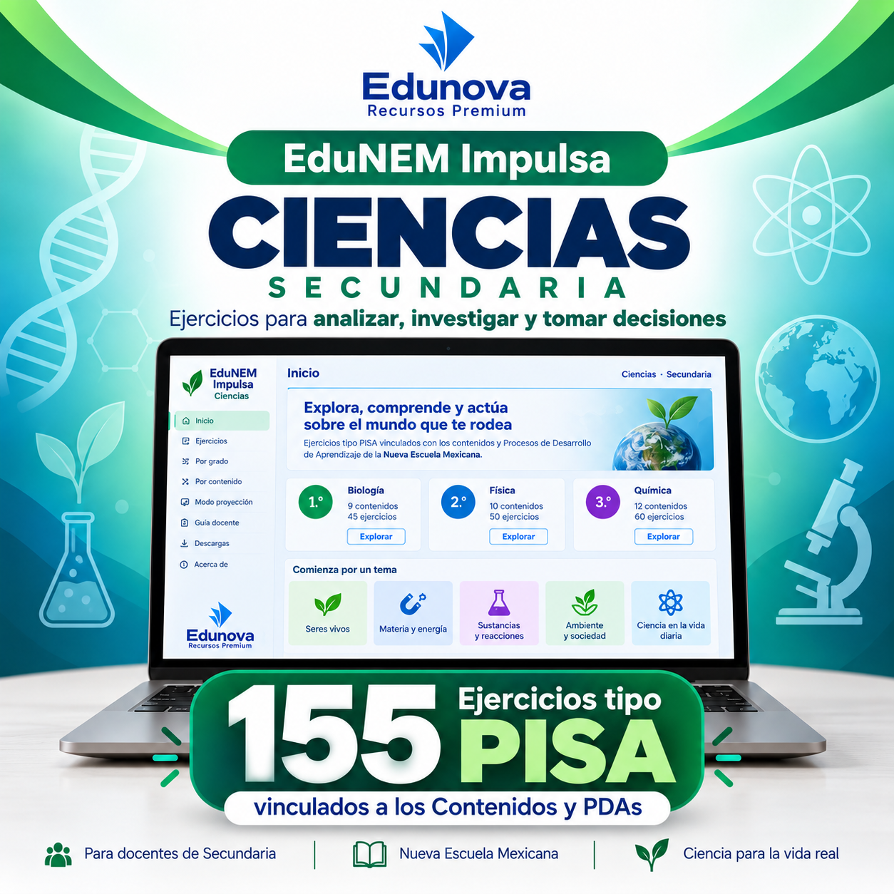 EduNEM Impulsa Ciencias Secundaria | 155 Ejercicios PISA de Biología, Física y Química 1 EduNEM Impulsa Ciencias Secundaria | 155 Ejercicios PISA de Biología, Física y Química
