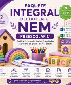 Paquete Integral del Docente NEM Preescolar 1° | Planeaciones, Evaluación y Seguimiento | Word y Excel Editables