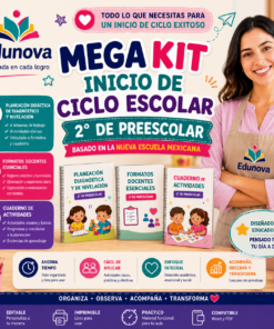 Kit Inicio de Ciclo Escolar 2026-2027 · 2° de Preescolar · Planeación Diagnóstica, Formatos Docentes y Cuaderno de Actividades Editable NEM