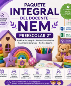 Paquete Integral del Docente NEM Preescolar 2° | Planeaciones, Evaluación y Seguimiento | Word y Excel Editables