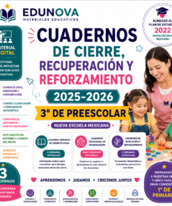 Cuadernos de Cierre, Recuperación y Reforzamiento 2025-2026 3° Preescolar | Material Digital NEM