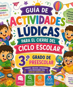 Actividades Lúdicas para el Cierre del Ciclo Escolar | 3° de Preescolar | Guía PDF + Presentación PPT Editable