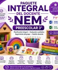 Paquete Integral del Docente NEM Preescolar 3° | Planeaciones, Evaluación y Seguimiento | Word y Excel Editables