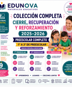 Cuadernos de Cierre, Recuperación y Reforzamiento 2025-2026 Preescolar Completo | 1° a 3° | Material Digital NEM