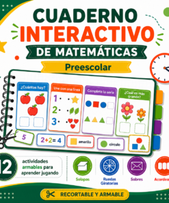 Cuaderno Interactivo de Matemáticas Preescolar NEM 2026-2027 | 12 Actividades Armables (Solapas, Ruedas Giratorias, Sobres y Acordeones) | PDF y Word Editable