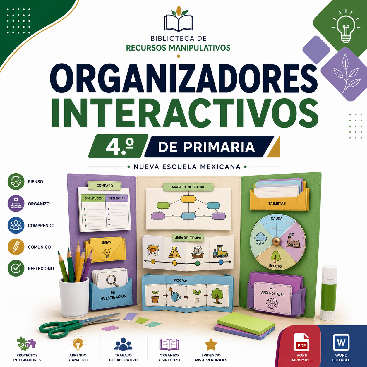 Organizadores Interactivos NEM 2026-2027 4° de Primaria | Proyectos Integradores | PDF + Word Editable 1 Organizadores Interactivos NEM 2026-2027 4° de Primaria | Proyectos Integradores | PDF + Word Editable