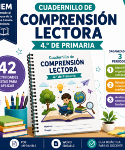 Cuadernillo de Comprensión Lectora 4.º de Primaria | NEM 2026-2027 | PDF + Word Editable