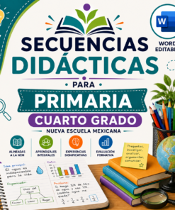 Secuencias Didácticas para Primaria Cuarto Grado | Planeaciones NEM 2026-2027 | Word Editable