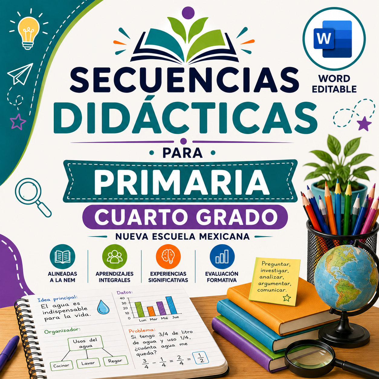 Secuencias Didácticas para Primaria Cuarto Grado | Planeaciones NEM 2026-2027 | Word Editable 1 Secuencias Didácticas para Primaria Cuarto Grado | Planeaciones NEM 2026-2027 | Word Editable