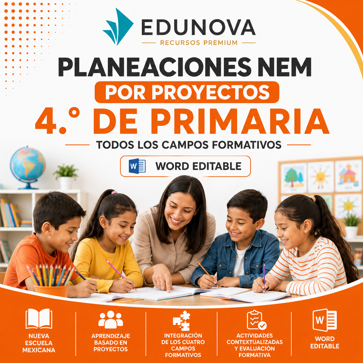 Planeaciones NEM 4.º de Primaria por Proyectos 2026-2027 | Todos los Campos Formativos | Word Editable 1 Planeaciones NEM 4.º de Primaria por Proyectos 2026-2027 | Todos los Campos Formativos | Word Editable