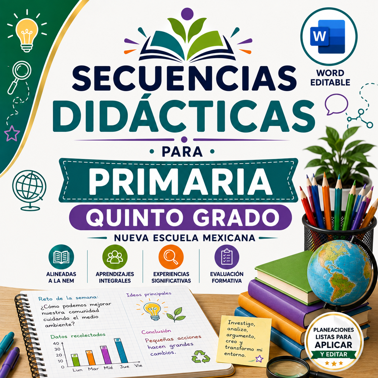Secuencias Didácticas para Primaria Quinto Grado | Planeaciones NEM 2026-2027 | Word Editable 1 Secuencias Didácticas para Primaria Quinto Grado | Planeaciones NEM 2026-2027 | Word Editable