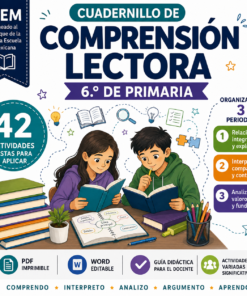 Cuadernillo de Comprensión Lectora 6.º de Primaria | NEM 2026-2027 | PDF + Word Editable