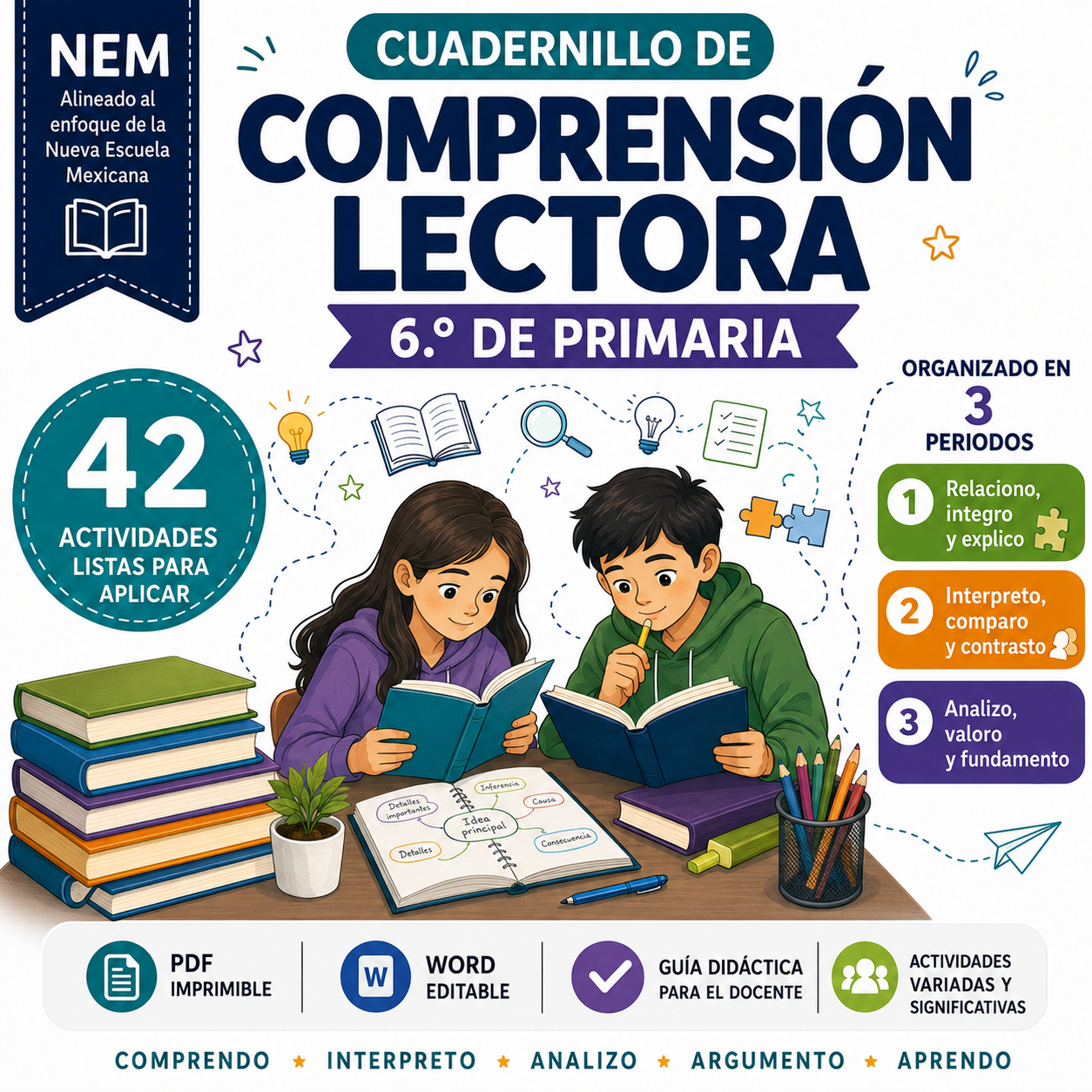 Cuadernillo de Comprensión Lectora 6.º de Primaria | NEM 2026-2027 | PDF + Word Editable 1 Cuadernillo de Comprensión Lectora 6.º de Primaria | NEM 2026-2027 | PDF + Word Editable