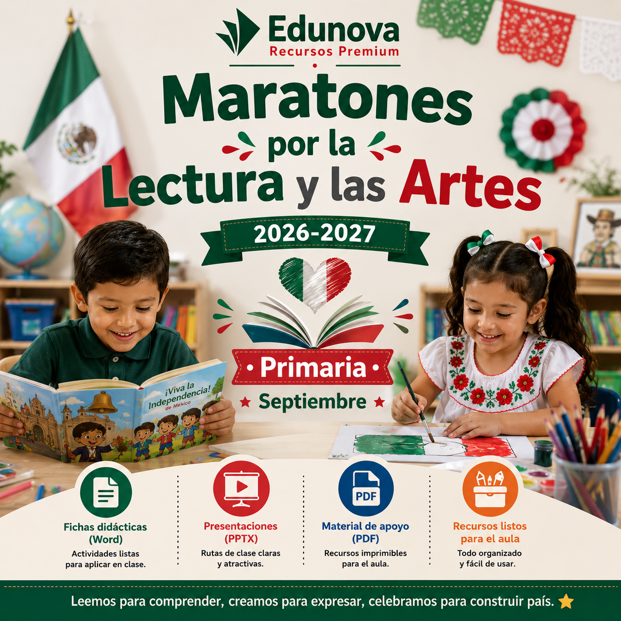 Maratones por la Lectura y las Artes para Primaria 2026-2027 | 1° a 6° Grado | Septiembre | NEM 1 Maratones por la Lectura y las Artes para Primaria 2026-2027 | 1° a 6° Grado | Septiembre | NEM