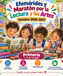 Efemérides y Maratón por la Lectura y las Artes Octubre 2026-2027 | Primaria 1.º a 6.º Grado