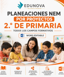 Planeaciones NEM 2.º de Primaria por Proyectos 2026-2027 | Todos los Campos Formativos | Word Editable