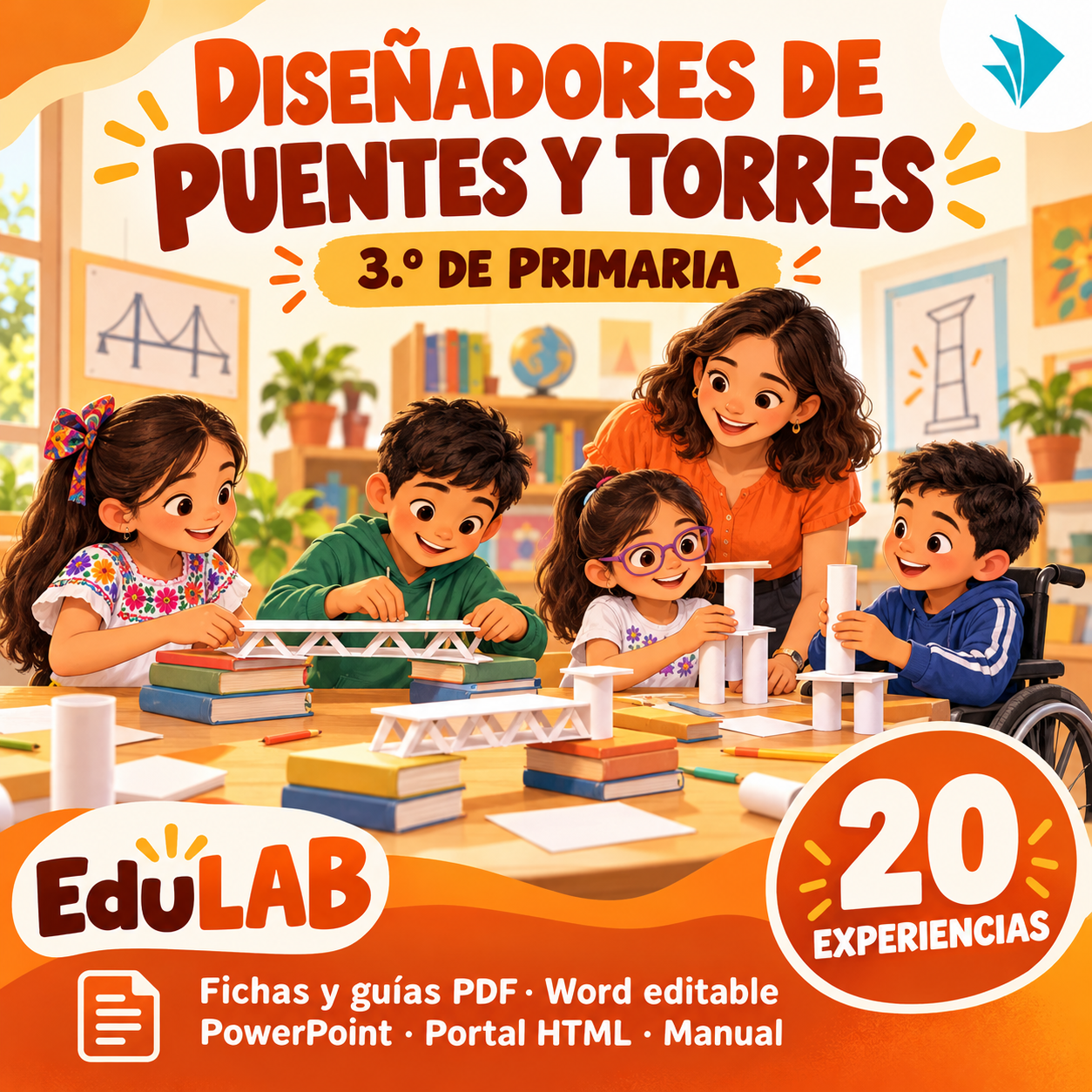 Diseñadores de Puentes y Torres | 3.º de Primaria | 20 Experiencias con Fichas, Guías, Word, PowerPoint y Portal HTML 1 Diseñadores de Puentes y Torres | 3.º de Primaria | 20 Experiencias con Fichas, Guías, Word, PowerPoint y Portal HTML