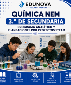 Química NEM 3.º de Secundaria | Programa Analítico y Planeaciones por Proyectos STEAM 2026-2027 | Word Editable