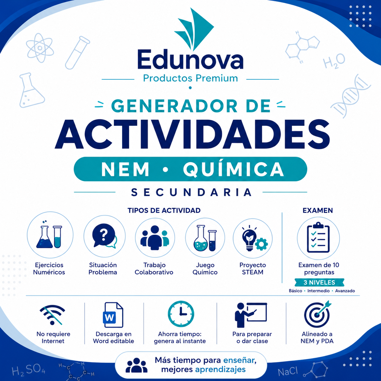 Generador de Actividades NEM Química 3er Grado Secundaria 2026-2027 | 5 Tipos de Actividad + Examen | Word Editable 1 Generador de Actividades NEM Química 3er Grado Secundaria 2026-2027 | 5 Tipos de Actividad + Examen | Word Editable