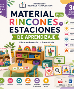 Material para Rincones y Estaciones de Aprendizaje NEM 2026-2027 Preescolar 1° | Recursos Manipulativos para el Aula | PDF + Word Editable