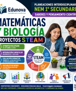 Planeaciones Interdisciplinarias NEM 1° Secundaria Saberes y Pensamiento Científico 2026-2027 | Todo el Ciclo Escolar Mes por Mes - Proyectos STEAM