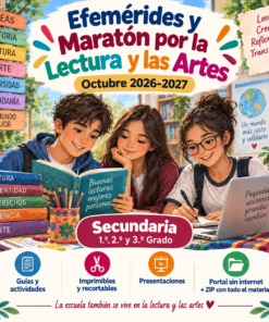 Efemérides y Maratón por la Lectura y las Artes Octubre 2026-2027 | Secundaria 1.º, 2.º y 3.º Grado