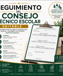 Seguimiento del Consejo Técnico Escolar Editable en Word | Formatos para Acuerdos, Evidencias y Mejora Continua