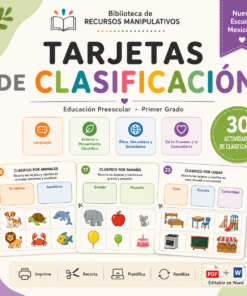 Tarjetas de Clasificación NEM 2026-2027 Preescolar 1° | Actividades Manipulativas para el Aula | PDF + Word Editable