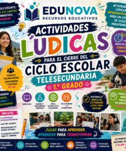 Actividades Lúdicas para el Cierre del Ciclo Escolar | Telesecundaria 1 | Guía PDF + Presentación PPT Editable
