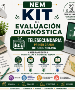 Kit de Evaluación Diagnóstica NEM Telesecundaria 1° 2026-2027 | 4 Herramientas para Evaluar y Atender el Rezago | Word y Excel Editable