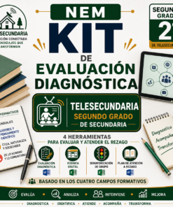 Kit de Evaluación Diagnóstica NEM Telesecundaria 2° 2026-2027 | 4 Herramientas para Evaluar y Atender el Rezago | Word y Excel Editable
