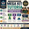 Cartel promocional del Mega Kit Tutoría de Edunova, centrado en la educación socioemocional para alumnos de 3º de secundaria, en el que se muestran los beneficios, los componentes clave y cuatro alumnos sonrientes trabajando juntos. Texto e iconos a todo color.