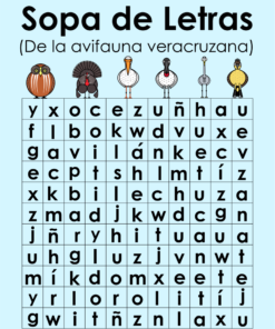 Sopa de Letra con la Avifauna Mexicana