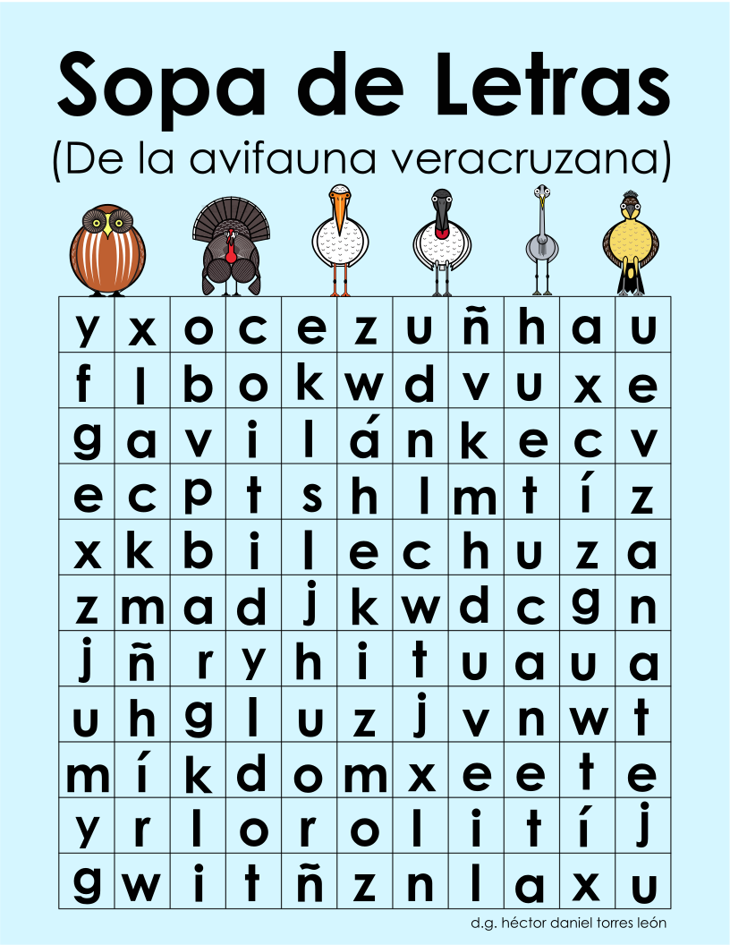 Sopa de Letra con la Avifauna Mexicana 1 Sopa de Letra con la Avifauna Mexicana